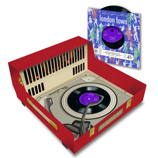 Record Player 3D greeting card