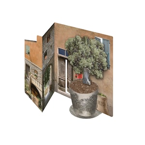 Carte de voeux 3D oliveraie italienne