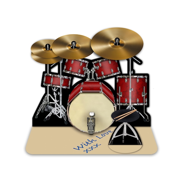 Drum Kit 3D greeting card