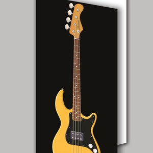 Tarjeta de felicitación musical con bajo eléctrico