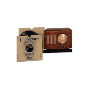 Disco de música y tarjeta de felicitación de radio de la década de 1920 (fonógrafo de 78 rpm)