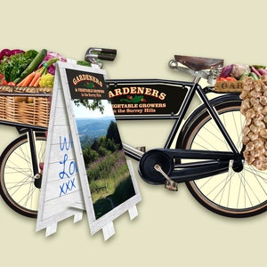 Gardeners Delivery Bike 3D greeting card