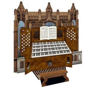 Cathedral Pipe Organ 3D greeting card