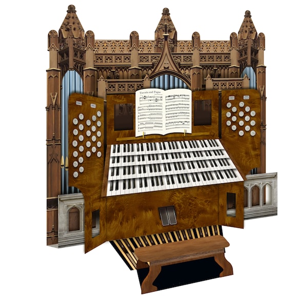 Carte de vœux 3D pour orgue à tuyaux de la cathédrale