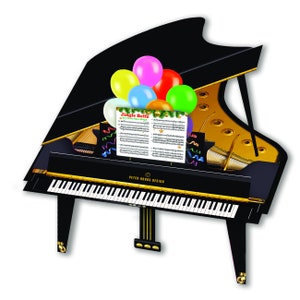 3D-wenskaart Vleugelpiano – SET VAN 3