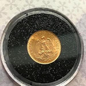 GOLD Coin, 1945 2 Peso, Mexico Gold Coin..  .900 pure gold, 1.6666 grams, 2 Peso. Gold Coin, Mexico Coin