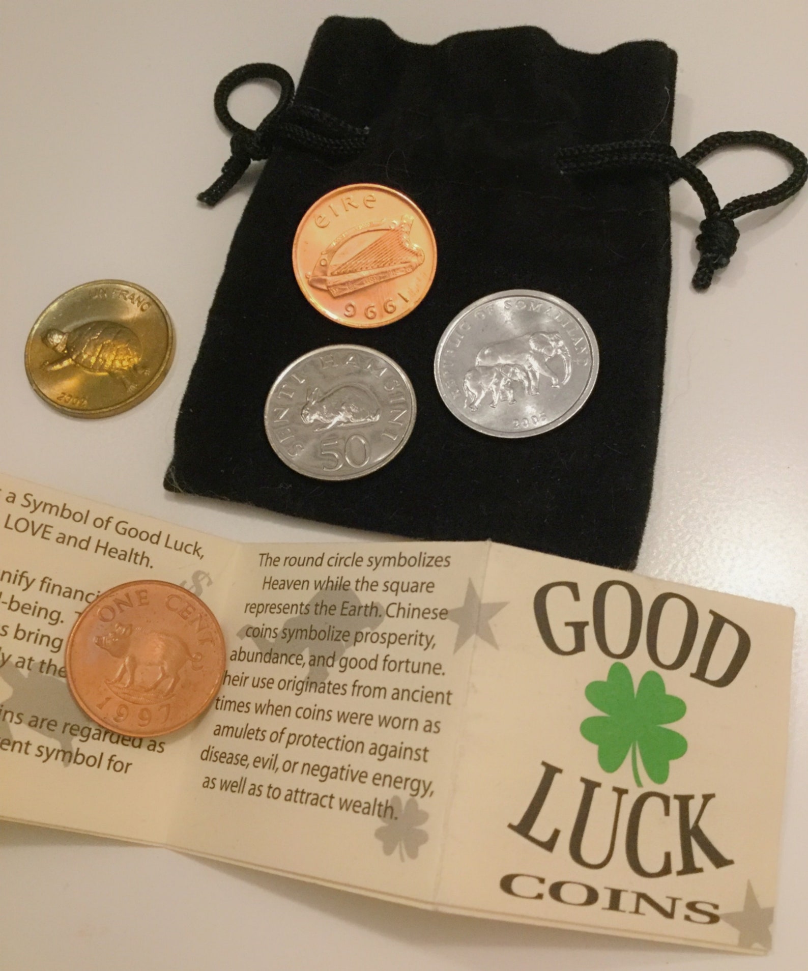 Pocket Of Luck Good Luck Velvet bag of 5 Lucky Coins. Etsy