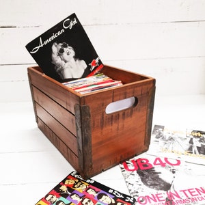 Rustic Record Box 7 Inch Vinyl Handcrafted Soda Crate 120 Sleeve