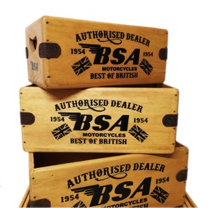 BSA Dealer Vintage Box Wooden Motorcycle Advertising Crate