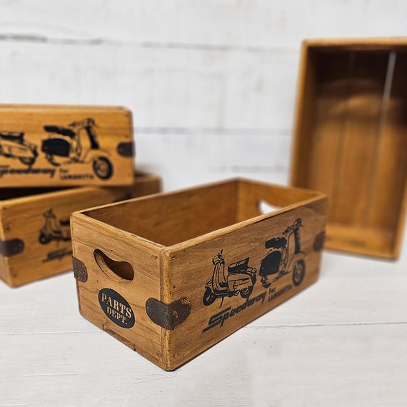 Lambretta - Vespa Dealer Vintage Box Wooden Scooter Advertising