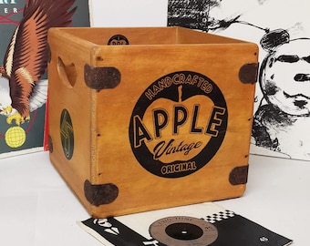 Handcrafted Record Box For 7 Inch Singles By Apple Vintage