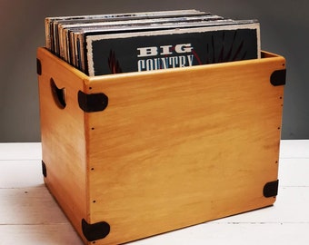 Retro Record Box Handcrafted Vintage Style Vinyl Album Crate Model 355 LOW STOCK
