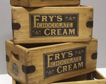 Frys Chocolate Vintage Box Wooden Advertising Crate