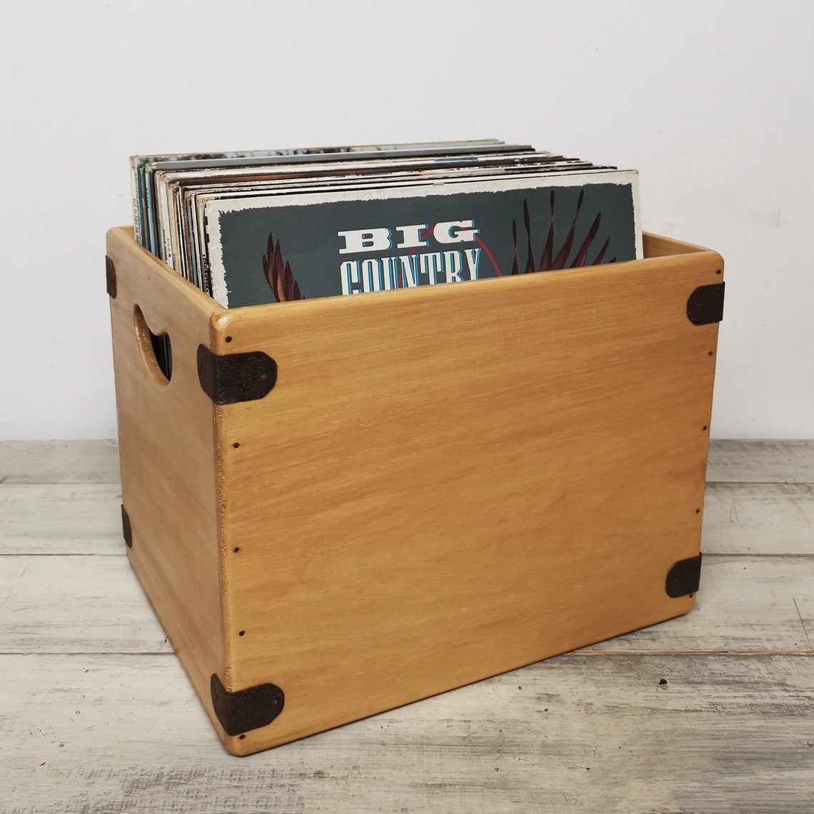 Retro Record Box Handcrafted Vintage Style Vinyl Crate Etsy