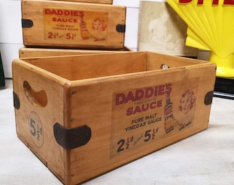Daddies Sauce Vintage Box Wooden Advertising Crate