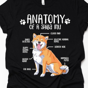 Zabawny prezent Shiba Inu, Unisex Anatomia Shiba Inu T-shirt, Prezent dla miłośnika psów Shiba Inu, Koszulka Shiba Inu Mom, Koszulka z nadrukiem Shiba Inu dla dorosłych i dzieci