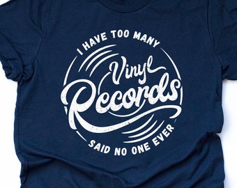 Unisex Vinyl Record T-Shirt, Vinyl Collector Gift, Vinyl Record Lover Shirt, Funny Retro Music Vinyl Print Tee Shirt Adults Kids