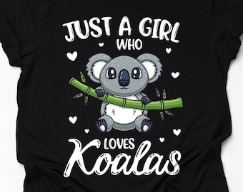 Unisex Cute Koala Gift, Koala Bear Love Shirt, Koala Lover Gift, Cartoon Funny Koala Bear Print T-Shirt Adults Kids Girls