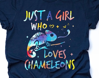 Unisex Cute Chameleon Shirt, Reptile Love Shirt, Chameleon Lover Gift, Funny Chameleon Art Print T-Shirt Adults Kids Girls