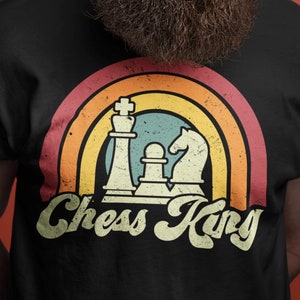 Vintage Chess King T-Shirt Boys Men King of Chess Shirt Chess Player Chess Club Lover Gift Funny Chess Pieces Retro Print Tee Adults Kids