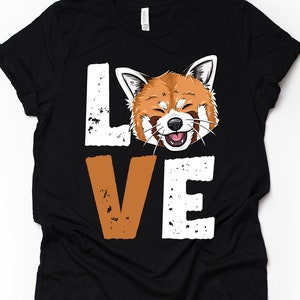 Camiseta unisex con lindo panda rojo, camiseta con amor de panda rojo, regalo para amantes del panda rojo, camiseta con estampado divertido de panda rojo, sudadera con capucha para adultos, jóvenes y niños