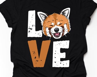 Unisex Cute Red Panda T-Shirt Red Panda Love Shirt Red Panda Lover Gift Cartoon Funny Red Panda Print Tee Adults Youth Kids Hoodie Tank Top
