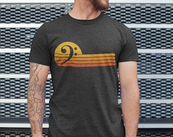 Retro Bass Clef T-Shirt Unisex Creative Vintage Music Lover Musician Gift