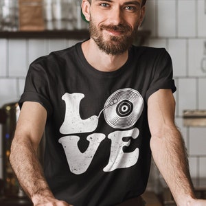 Unisex Vinyl Record Love T-Shirt, Vinyl Collector Gift, Vinyl Record Lover Shirt, Funny Retro Music Vinyl Print Tee Shirt Adults Kids