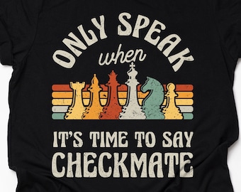 Retro Chess Player T-Shirt Vintage Checkmate Chess Pieces Shirt Funny Chess Lover Gift Unisex Print Tee Shirt Adults Kids Hoodie Tank Top