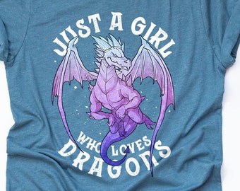 Lustiges Drachen Mädchen T-Shirt Nur ein Mädchen, das Drachen liebt Shirt Süßer Drachen Liebhaber Geschenk für Mädchen Frauen Cooles Drachen T-Shirt Erwachsene Kinder Hoodie