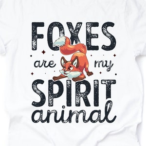 Unisex Cute Fox T-Shirt Red Fox Lover Gift Foxes Are My Spirit Animal Shirt Funny Fox Love Art Cartoon Print Tee Adults Kids Hoodie Tank Top