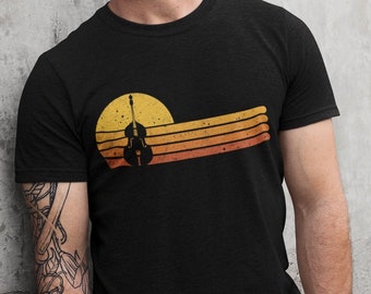 Retro Vintage Double Bass Shirt, Upright Bass T-Shirt, Contrabass, Bass Player Short-Sleeve Unisex T-Shirt