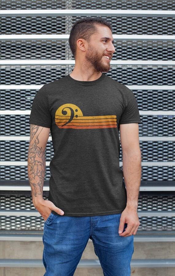 Bass Clef T-Shirt Creative Vintage Music Shirt Gift Bass Clef T-Shirt Creative Vintage Music Shirt Gift