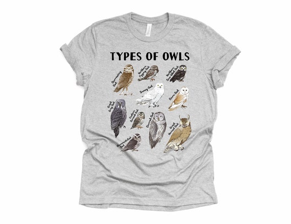 Types Of Owls Educational Collection Cute Owl Lover Gift T-Shirt Types Of Owls Educational Collection Cute Owl Lover Gift T-Shirt