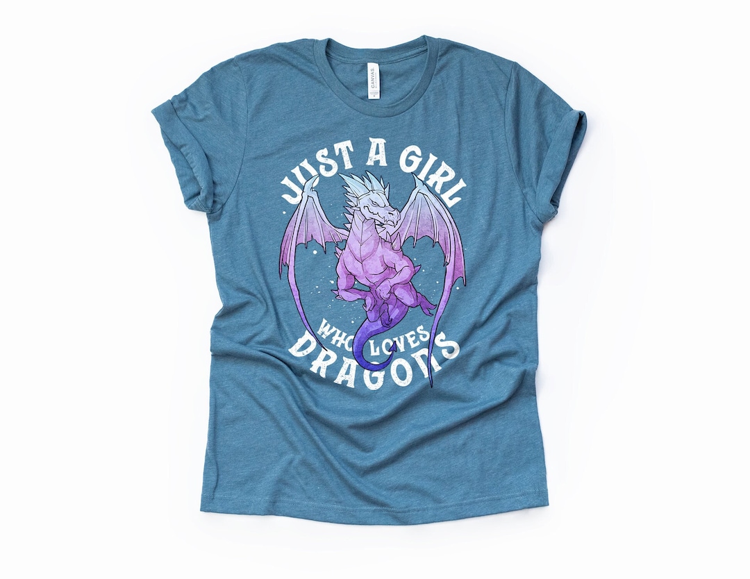 Funny Dragon Girl T-shirt Just A Girl Who Loves Dragons Shirt Cute ...