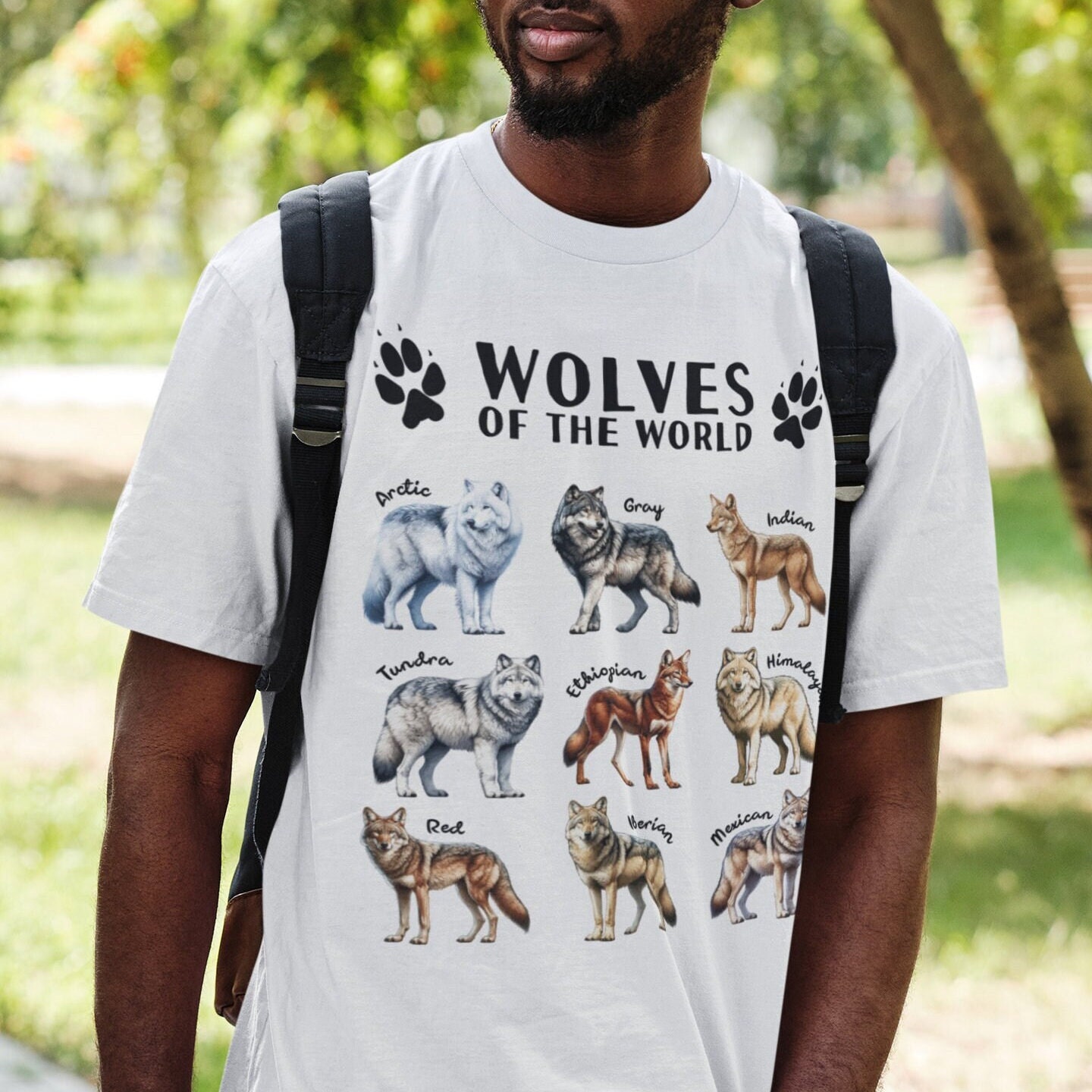 Wolves of the World T-shirt Cute Wolf Shirt Educational Gift Wolf Lover ...
