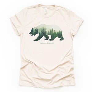 Preserve & Protect Bear Silhouette T-Shirt Vintage National Park Shirt Forest Outdoor Camping Hiking Gift Climate Change Tee Hoodie Sweater image 4