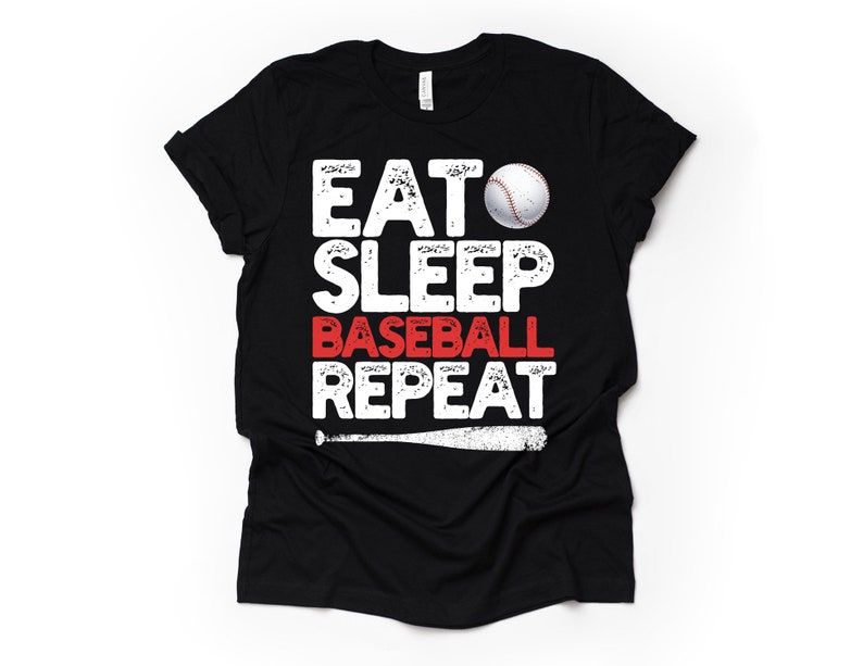 Eat Sleep Baseball Repeat T-Shirt Catcher Pitcher Baseball Kids Gift Baseball Lover Tee Shirt