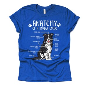 Cadeau drôle d'amant de chien de border collie, anatomie unisexe T-shirt de border collie chemise d'amant de border collie t-shirt imprimé de border collie adultes enfants True Royal