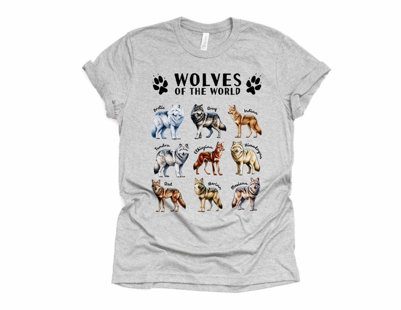 Wolves of the World T-shirt Cute Wolf Shirt Educational Gift Wolf Lover ...