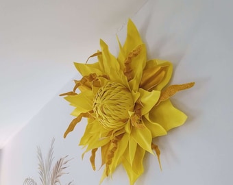 Giant SUN, 3D Flowers Backdrop for bedroom or Nursery Decor, Flowers Decor, Floral party decorations, Nursery Wall, Baby room