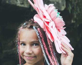 Huge 16" gerbera hat for a photo shoot, performance, carnival tea party. Flower girl hat. Fashion shoot accessory.