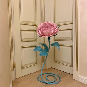 14" giant paper peony rose on stem, Nursery decoration, Flower gift for mother, Flower gift idea, Present for teacher