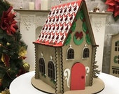 14 quot Putz gingerbread house kit to make, Giant cardboard Christmas house, Christmas decorations, Home Decor