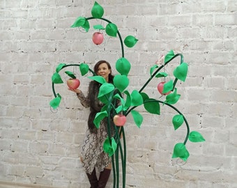 Fairy giant apple tree, Party decorations for Little Prince or Alice in Wonderland party, Shop window display, Giant handmade tree