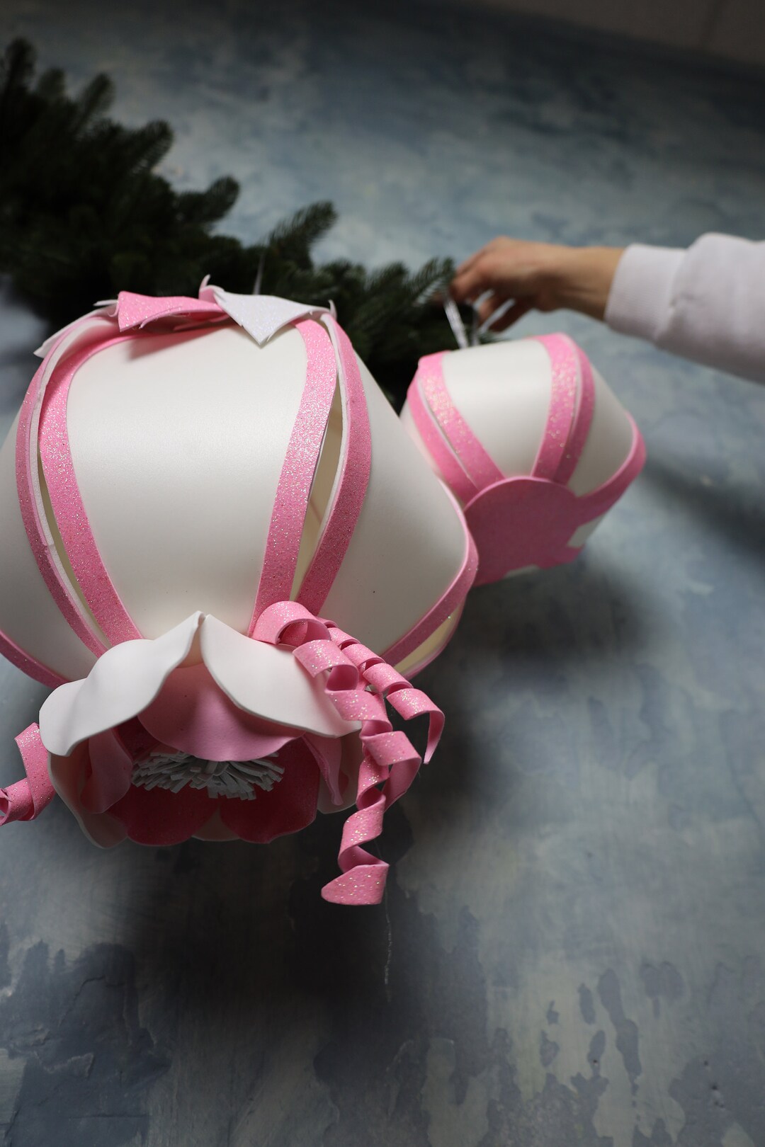set-of-two-14-giant-christmas-ornaments-with-light-huge-etsy