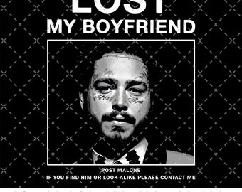 Posty PNG Archivo Digital, Perdí a Mi Novio Unisex Archivo Png, Regalo para Fans PNG