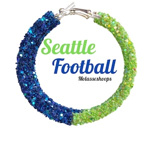 Seattle Football &quot; Team Color Inspired&quot; Lightweight Hoop Earrings!!! Custom Item!! NOW IN STOCK!!!