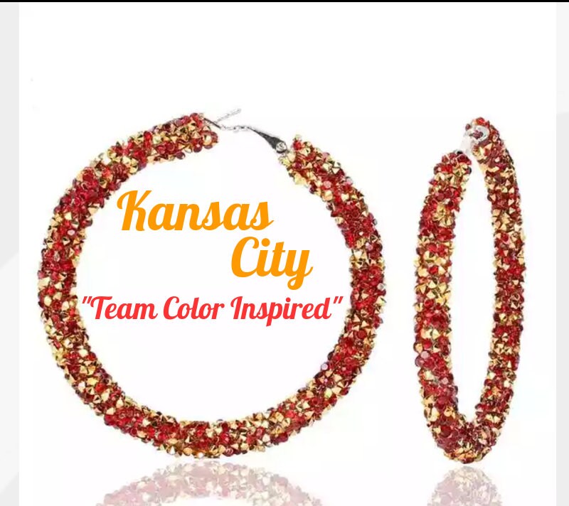 Kansas City "Team Color Inspired" Sparkle Earrings NOW IN S…