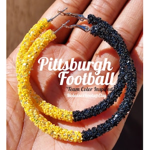 NEW!!! Pittsburgh Lightweight Football &quot;Sparkle Glitter&quot; Earrings!! CUSTOM ITEM!!!